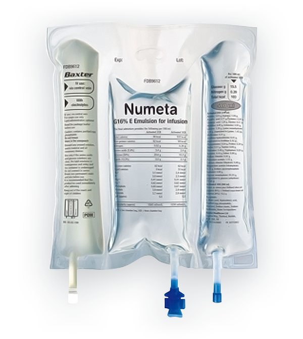 NUMETA G13E - nutrición parenteral intravenosa de triple cámara lista para su uso